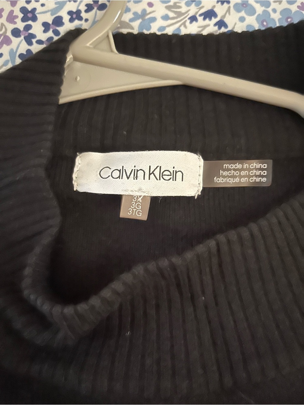 Calvin Klein Women’s Black Ribbed Long Sleeve Dress